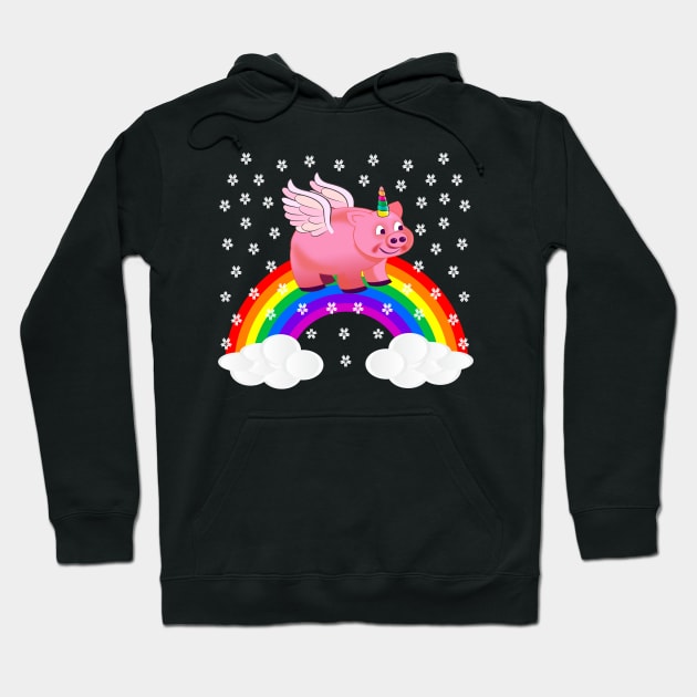 Piggycorn Pig Unicorn Rainbow Shirt - Pigicorn Funny Gift Hoodie by Ilyashop